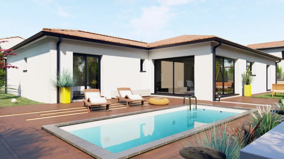 photos d'une villa moderne avec piscine
